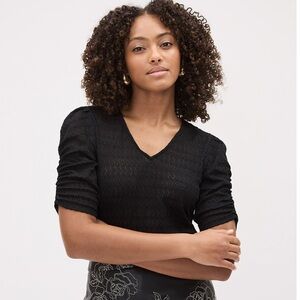 RW&CO. Black V Neck Top